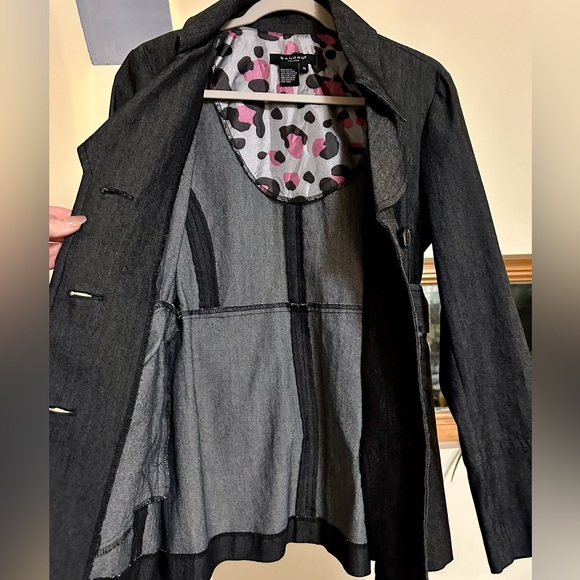 🔻FINAL PRICE🔻Sandro Dark Grey Chambray Denim-like Wide Lapel Jacket / Like New - Picture 9 of 16